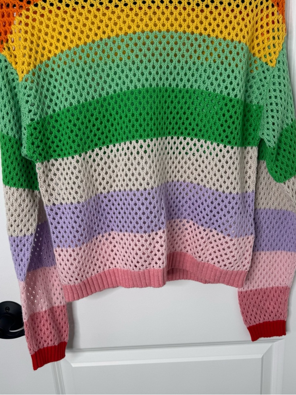 Wispr Open-Stitch Rainbow cotton silk Crew Sweater xs - Picture 4 of 9